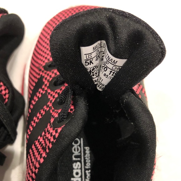 Adidas Run Racer Pink Black Stripe Shoes 5K - Picture 4 of 5